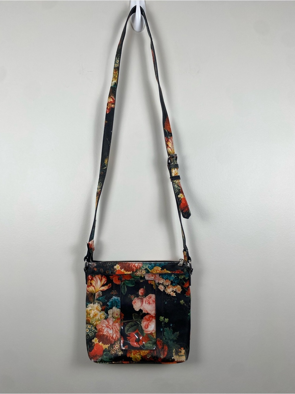 CARLOS By Carlos Santana Purse Women’s Crossbody Black Floral - Picture 2 of 9